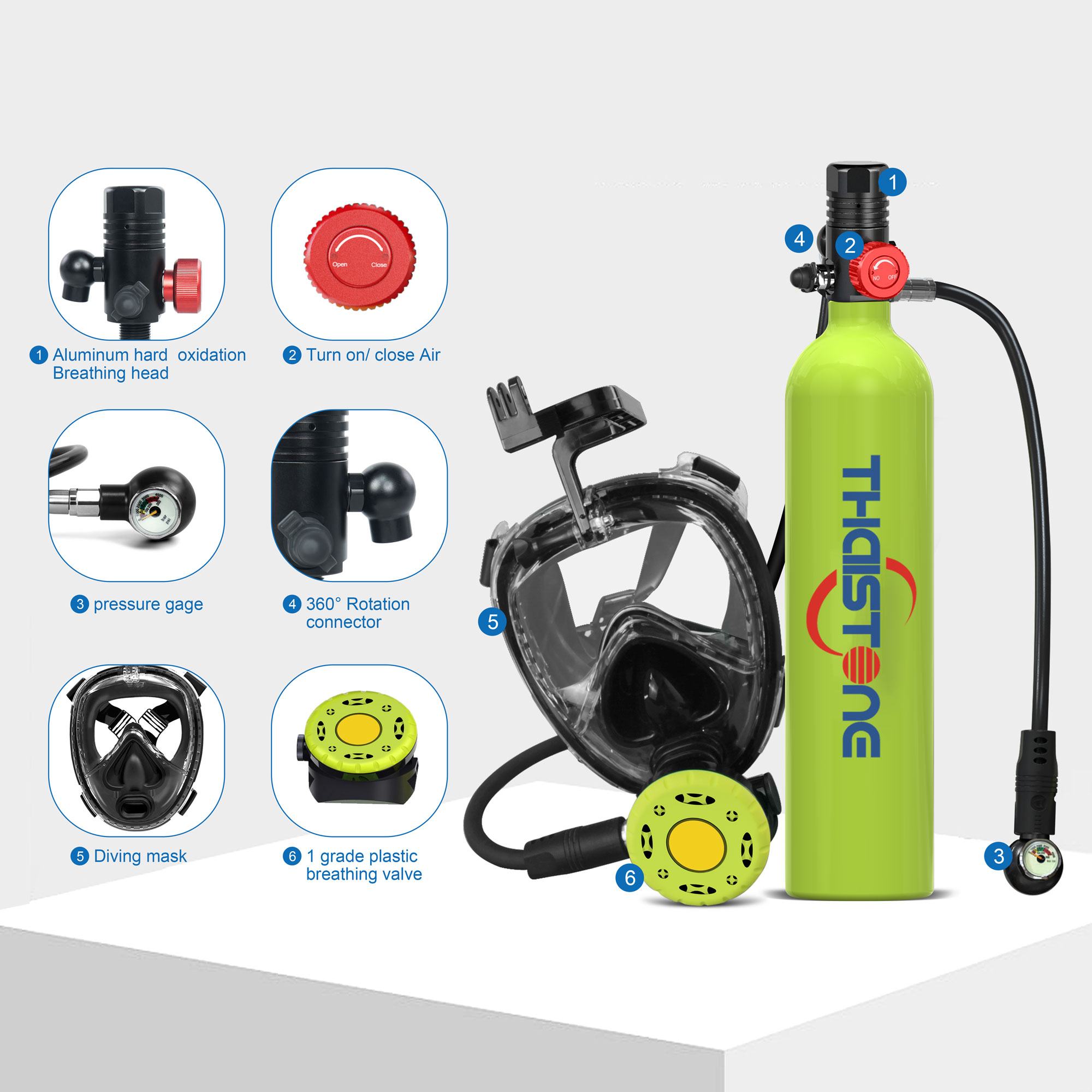 THAISTONE 1L Scuba Oxygen Tank - Aquatic Diving avis et prix