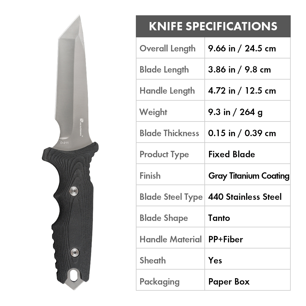 Survival Fixed Blade Knife EDC - Dive Knife Titanium avis et prix