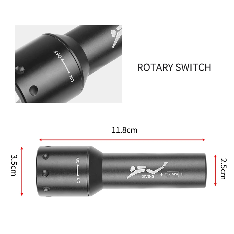 New T6 LED Diving Torch Long-R - Aquatic Diving avis et prix