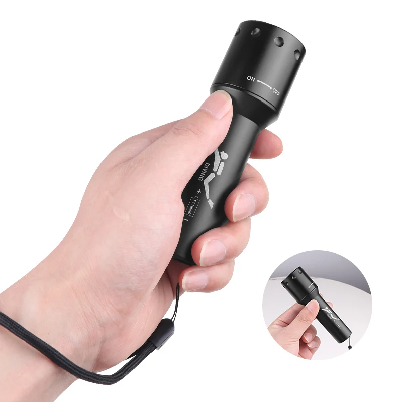 New T6 LED Diving Torch Long-R - Aquatic Diving avis et prix