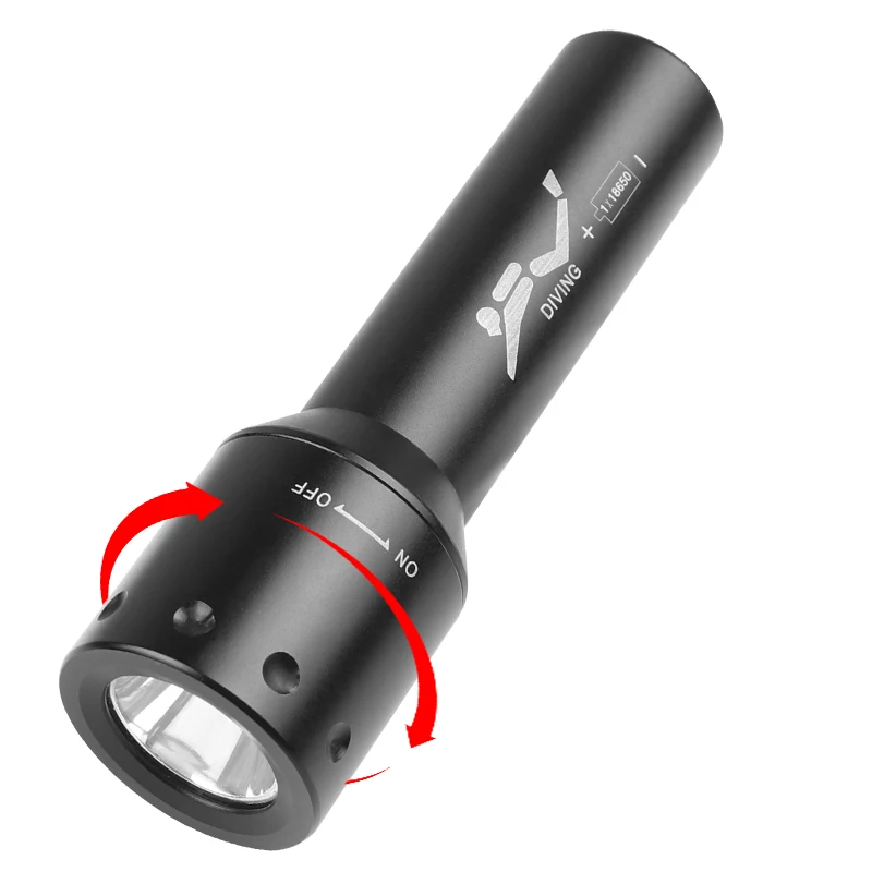 New T6 LED Diving Torch Long-R - Aquatic Diving avis et prix
